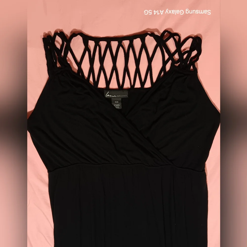 Lane Bryant Slinky Sexy Black Maxi Dress Sz 18/20 - Picture 2 of 9